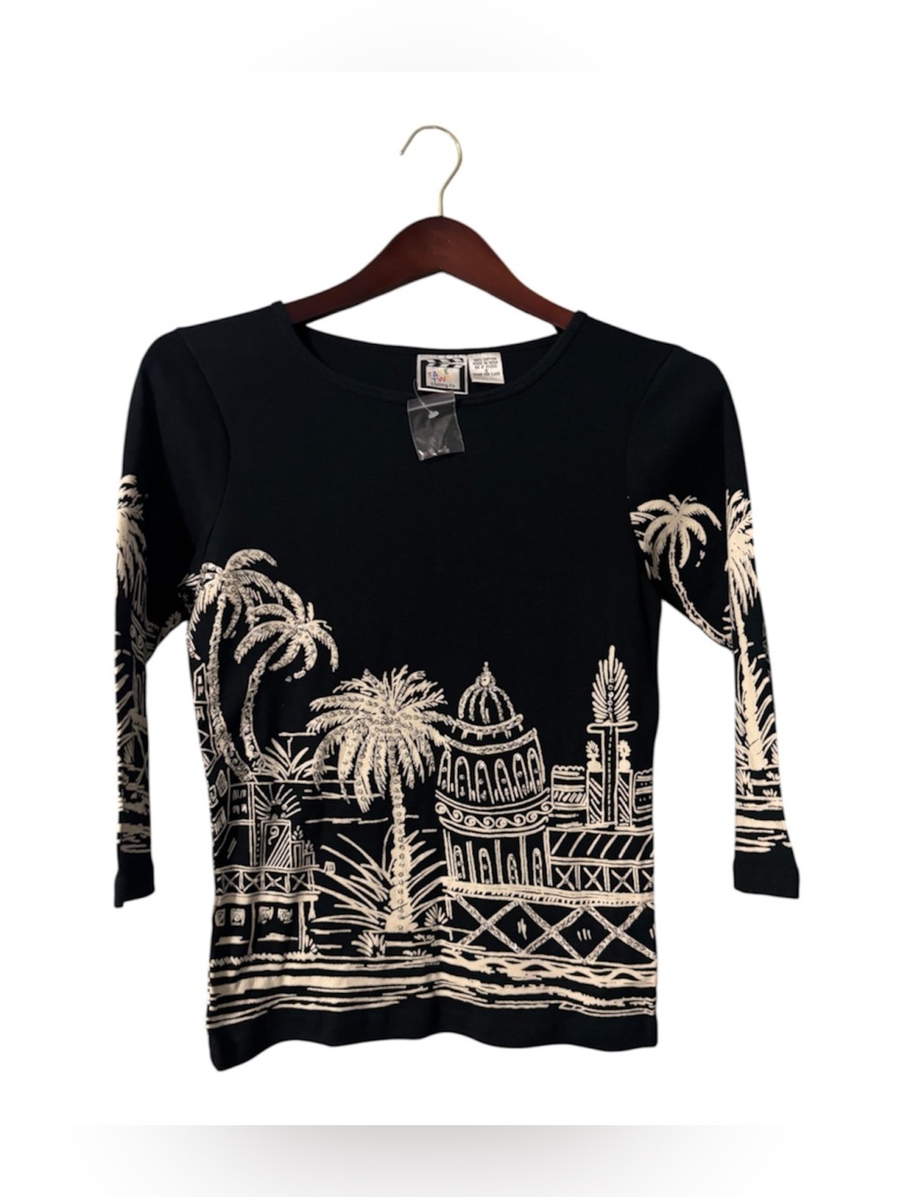 Take Two Clothing Co Black Palm Tree Graphic Top S